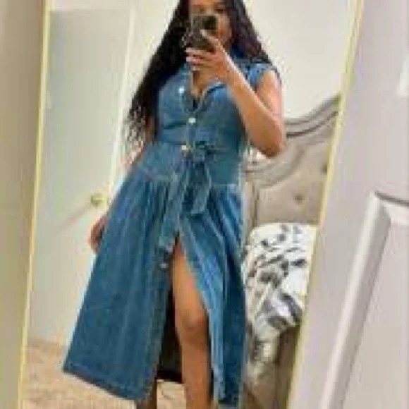 Sleeveless Denim Dress - Picture 7 of 11